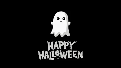 Happy Halloween Cute Ghost 5K Wallpaper Background