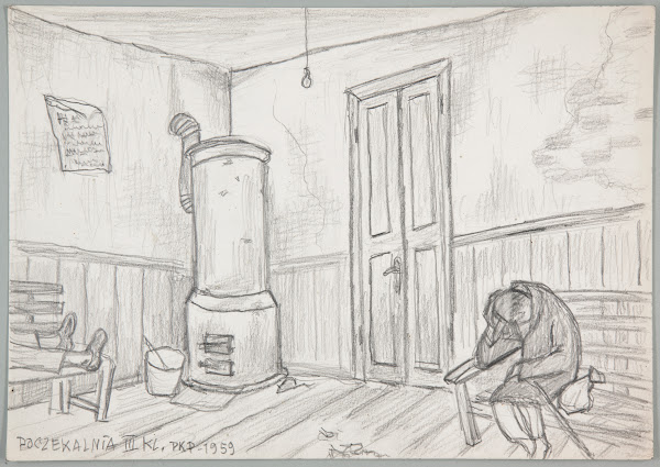 Poczekalnia III klasy PKP 1959