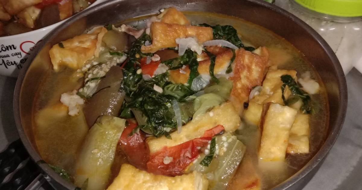 Canh cà tím bung