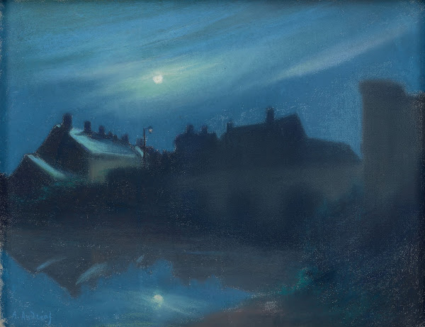 Houses in the Moonlight Maisons au clair de lune 19th century