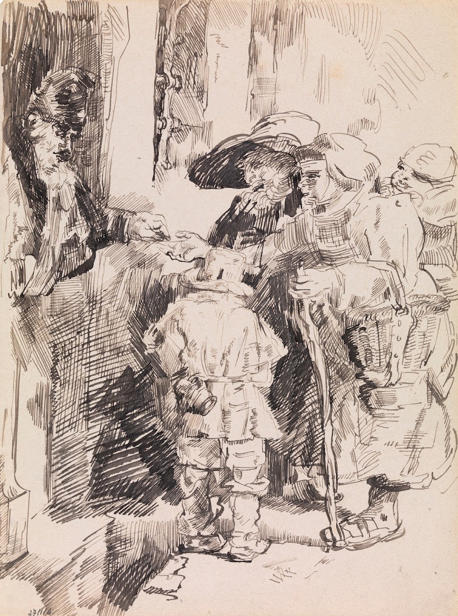 Beggars Receiving Alms at the Door of a House 1885 1886