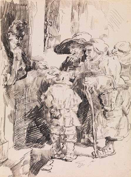 Beggars Receiving Alms at the Door of a House 1885 1886