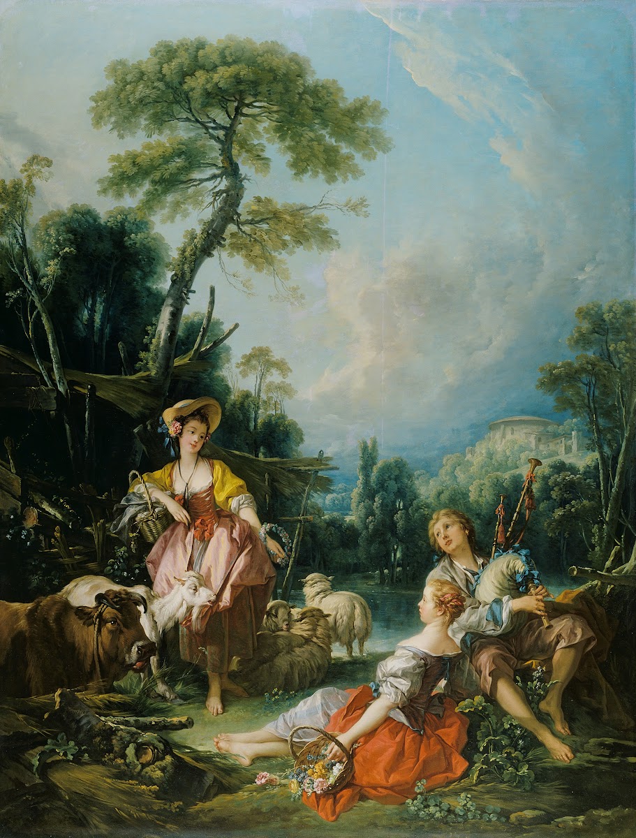 Pastoral with a Bagpipe Player 1749