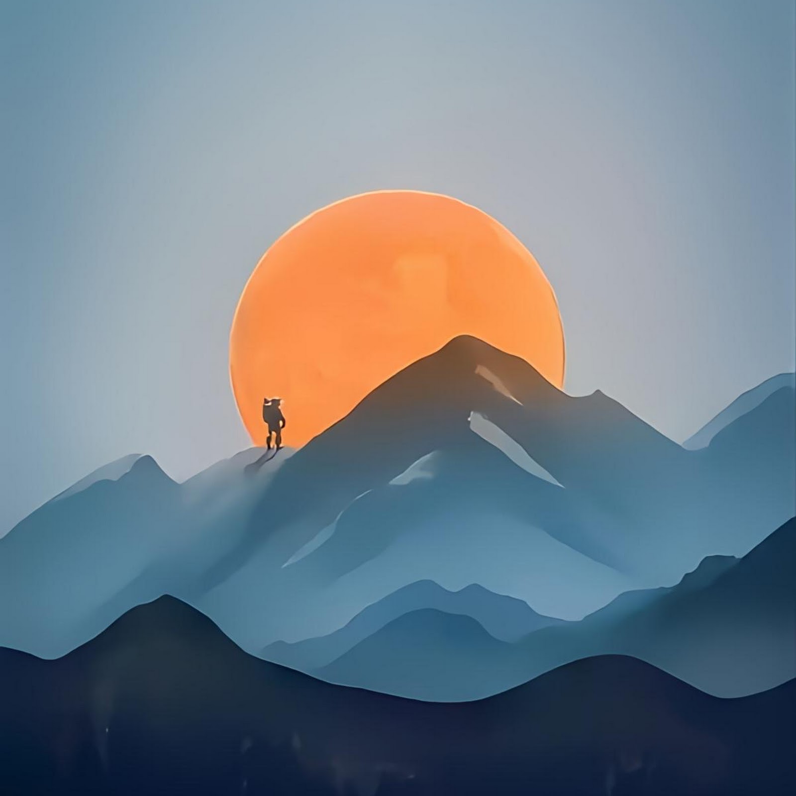 Download Astronaut On Snowy Mountain Peak Full HD iPhone