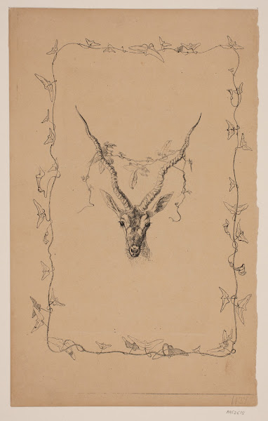 Bagside af omslag til M Hammerichs oversættelse af Kalidasas Sakuntala  Kbh 1845