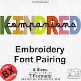 Betania & Red Hat Font embroidery font, primary stitch sample