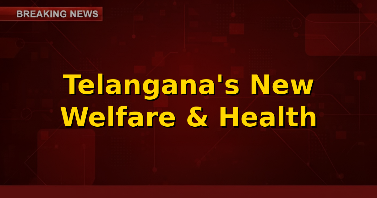 Image depicting Telangana government's focus on welfare and health schemes, possibly with charts or symbolic representations of community support and medical care.