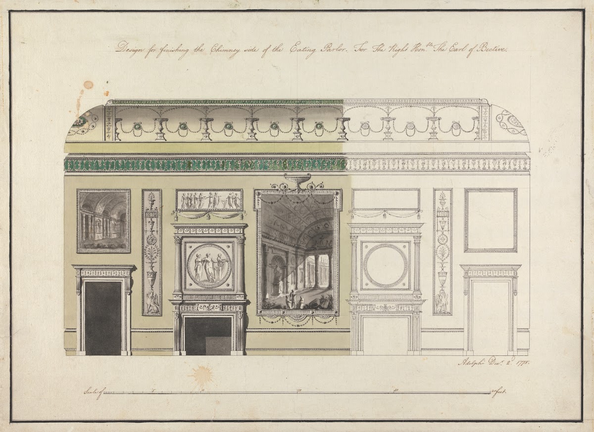 Headfort House Ireland Elevation of the Eating Parlor 1775