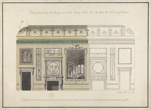 Headfort House Ireland Elevation of the Eating Parlor 1775