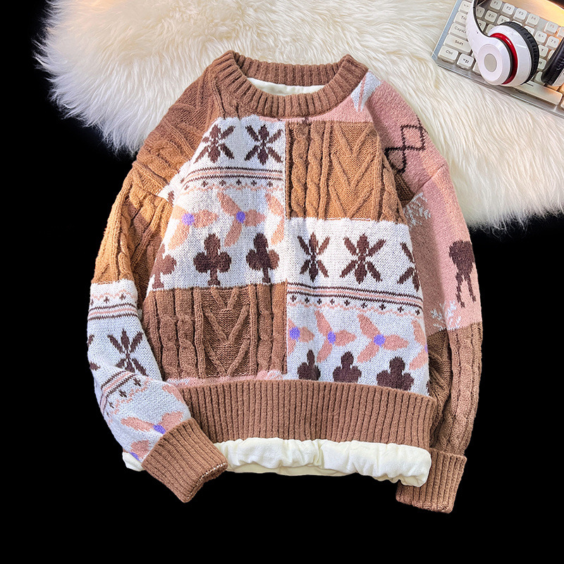Unisex knit sweater, lined, oversized