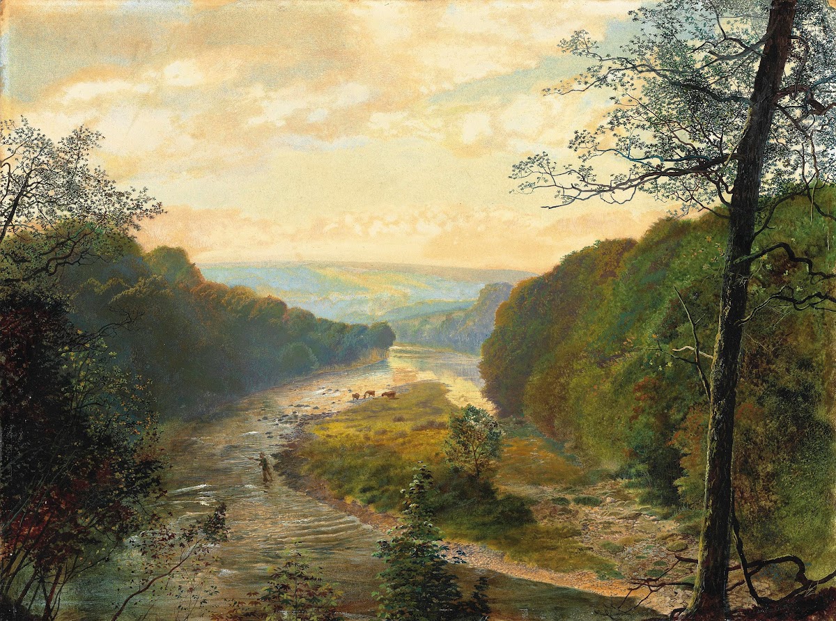 The Wharfe valley with Barden Tower beyond 1870s