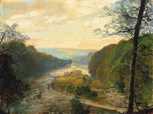 The Wharfe valley with Barden Tower beyond 1870s