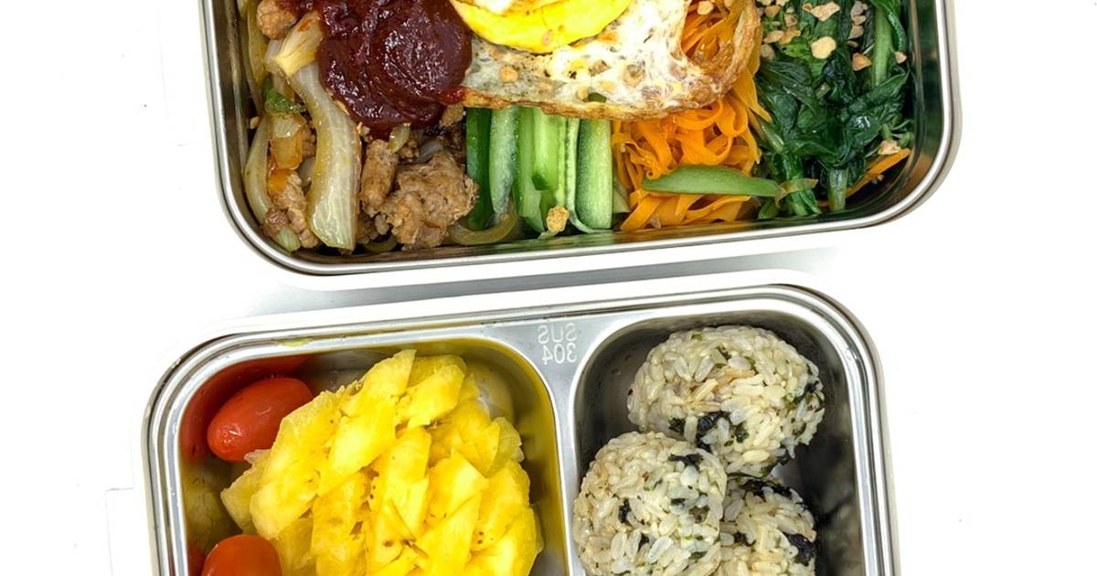 Cơm trộn Hàn Quốc gạo lứt: Giảm cân - lunchbox - eat clean (457calo)