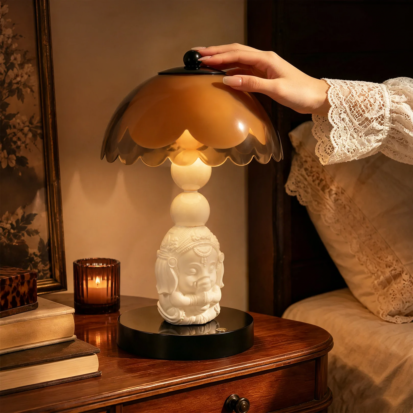 Bedside lamp with elephant motif, cute