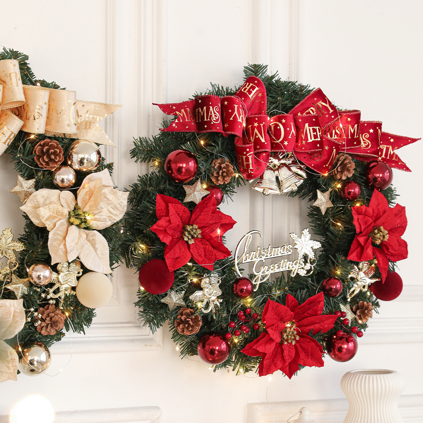 Christmas wreath with lighting, 50 cm