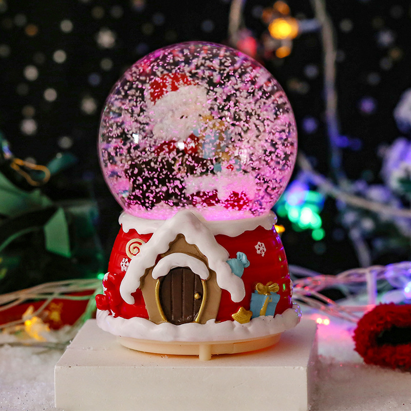 Christmas snow globe with Santa on motorcycle