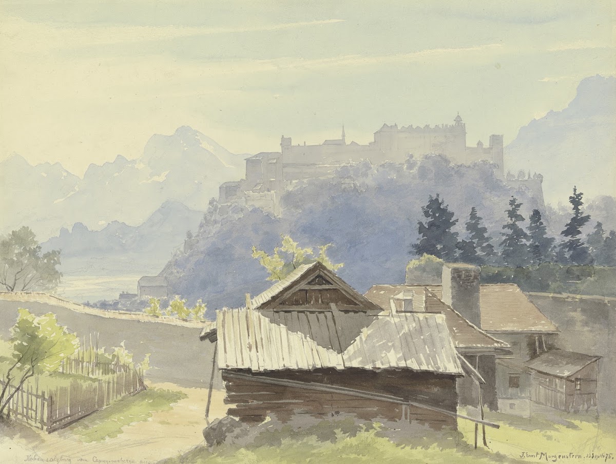 Hohensalzburg vom Kapuzinerberg aus gesehen 1876