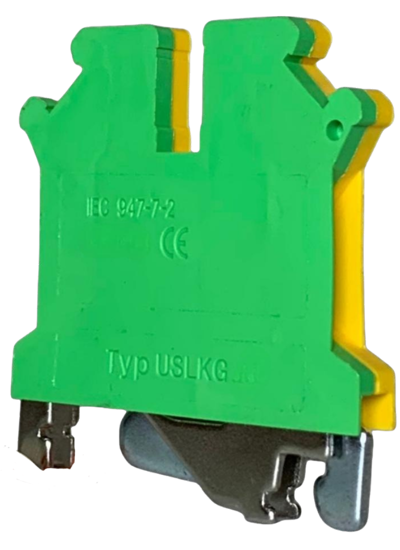 Terminal Block Grounding 32A M3 Yellow Green