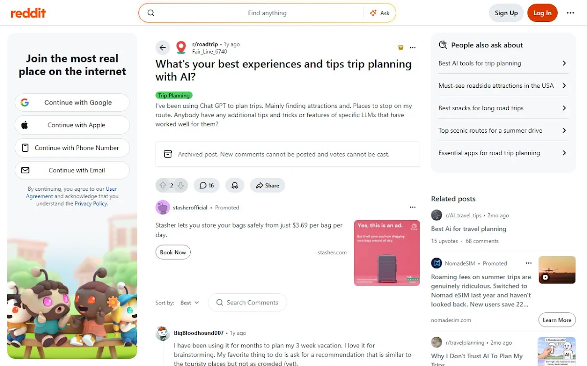 Captura de AI Trip Planner