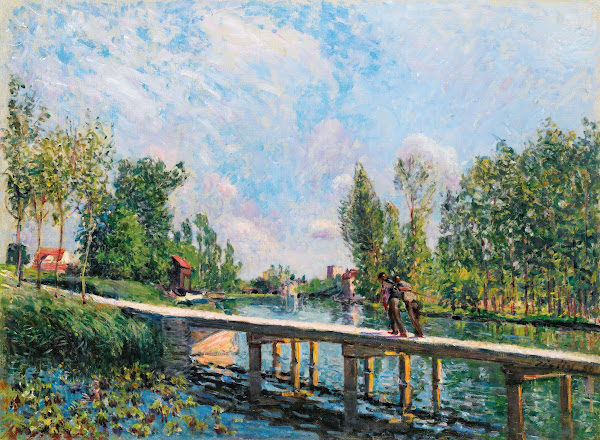 La Passerelle  Chemin De Halage Du Canal Du Loing 1886