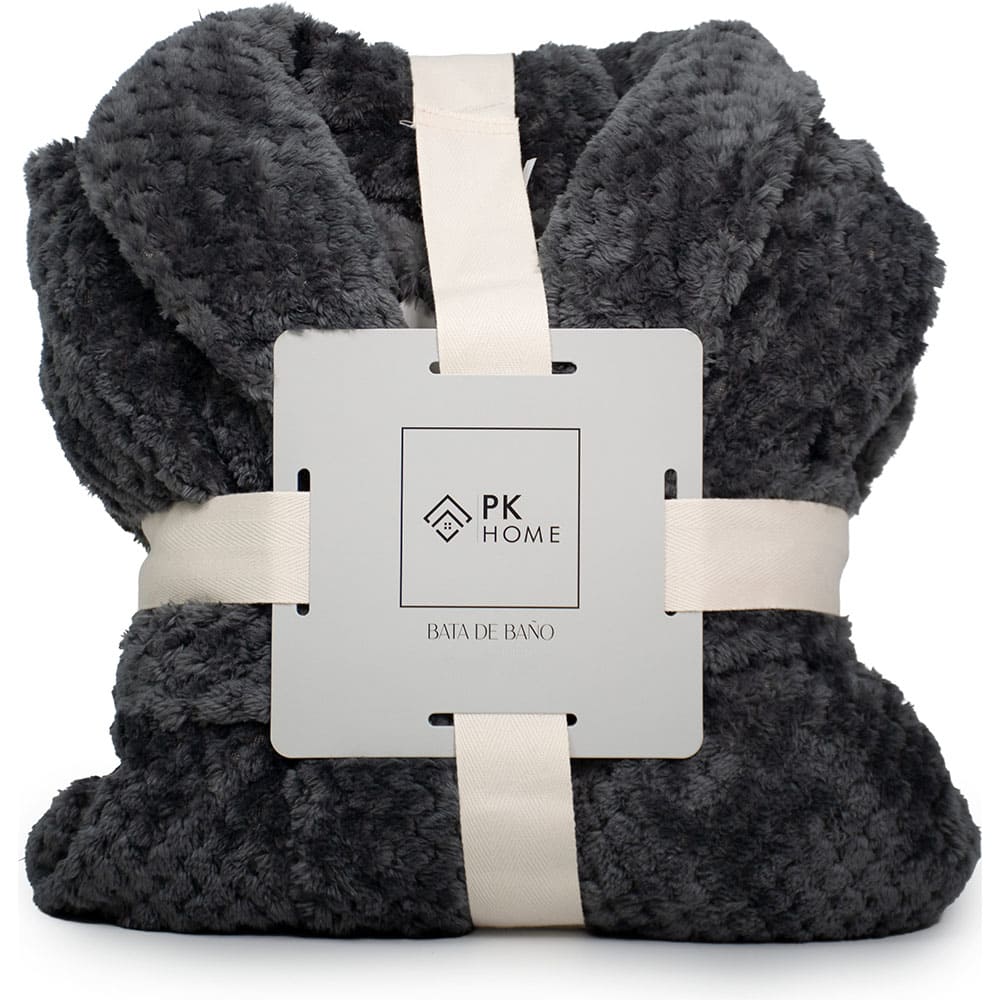 Bata de baño de poliéster M PK Home™ diseño de panal, color gris Oxford