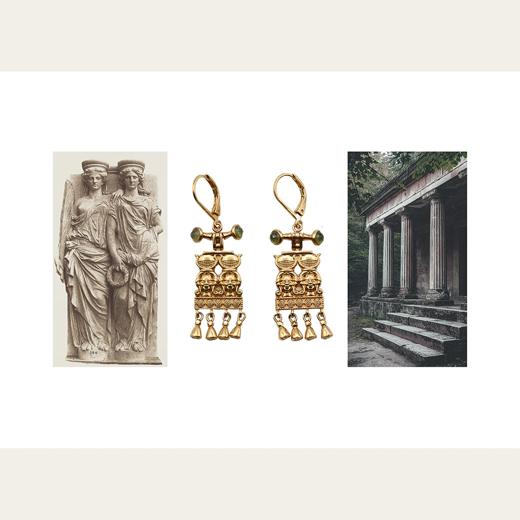 Серьги Rhaenira в форме Дев-кариатид
