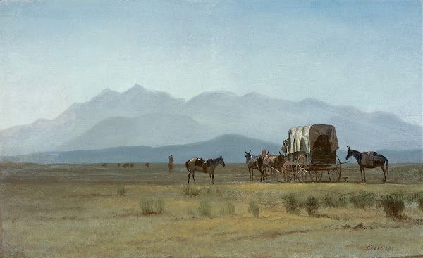 Surveyors Wagon in the Rockies c1859