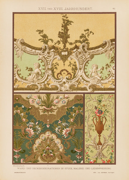 XVII und XVIII Jahrhundert  Wand  und Deckendekorationen in Stuck 1887