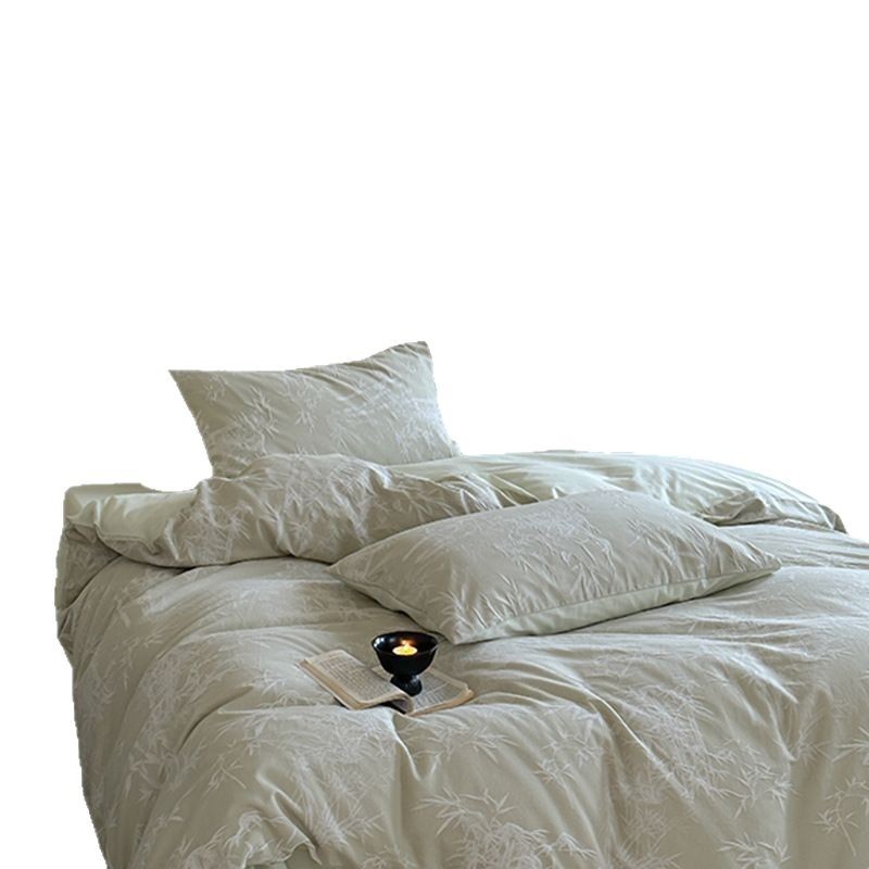 Cotton bedding set with jacquard weave structure