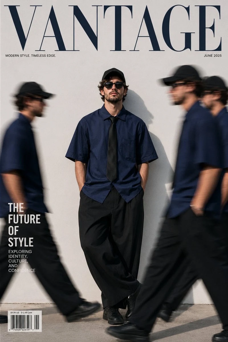 Portada de revista de moda ultrarrealista