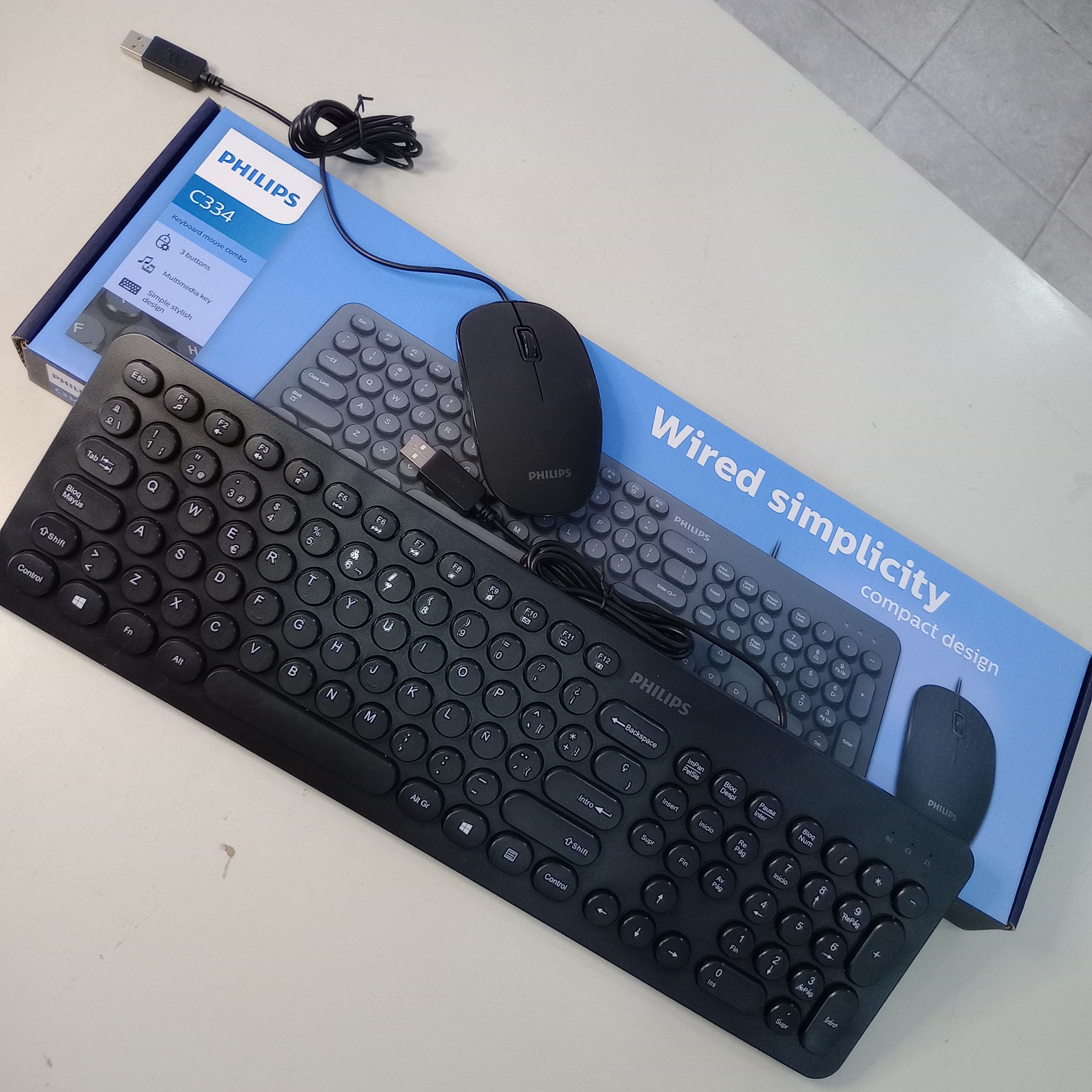 Combo PC Philips C334 Tec Mas Mouse C/Cable