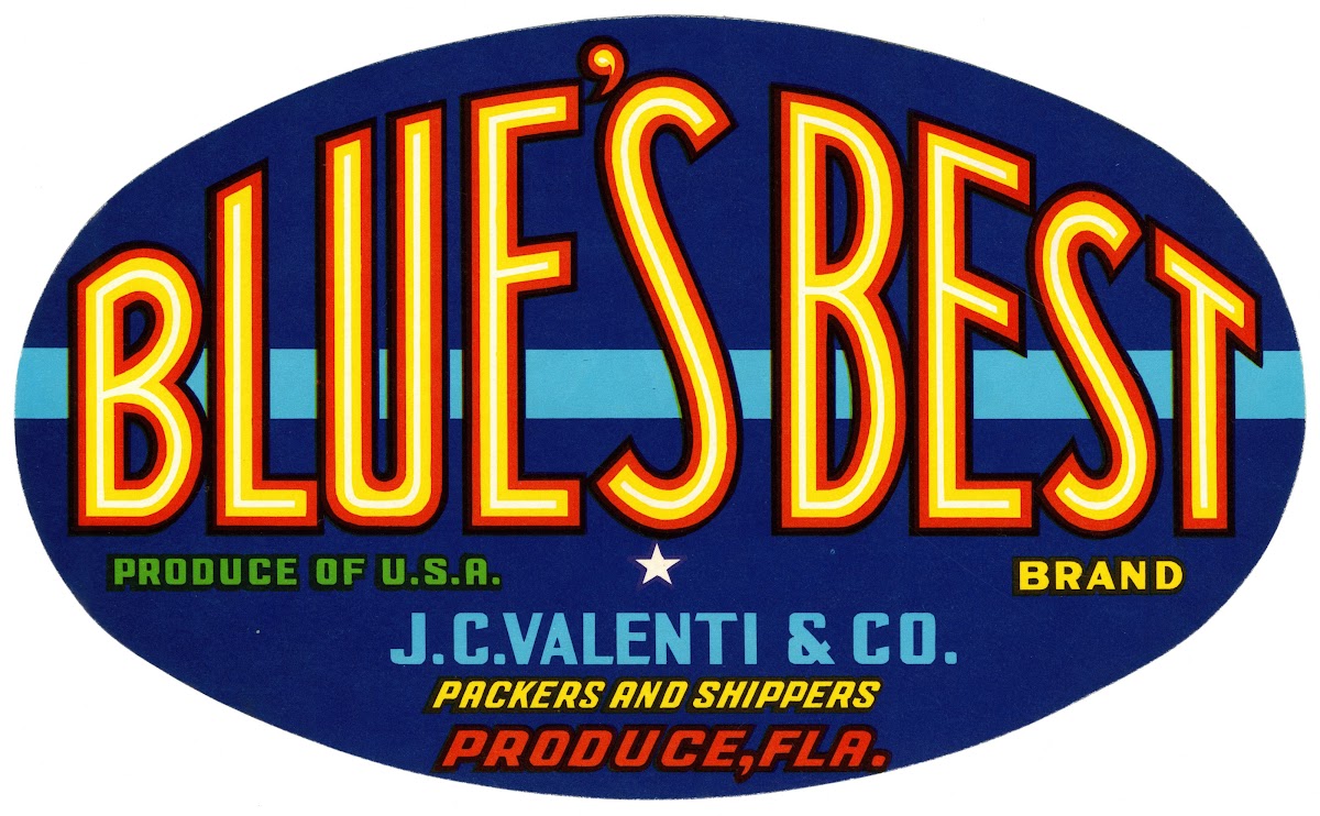 Blues Best Brand Produce Label 1930 1950