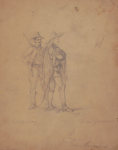 Portrait of two Texas Rangers standing facing right 1862