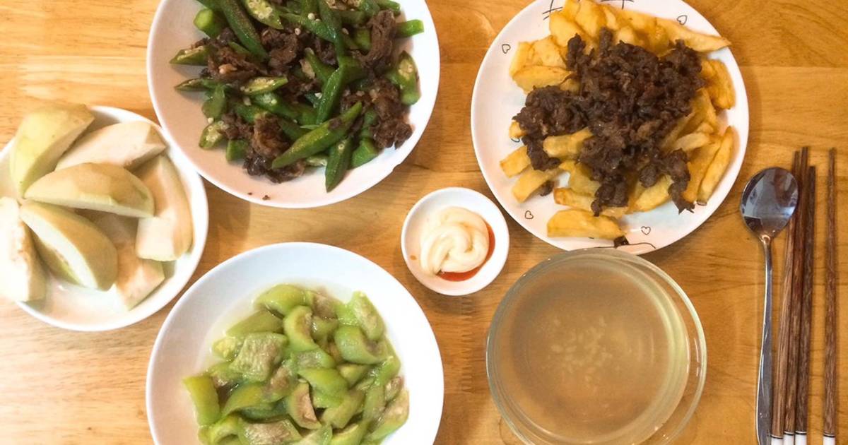 Thịt bò xào ăn kèm khoai tây