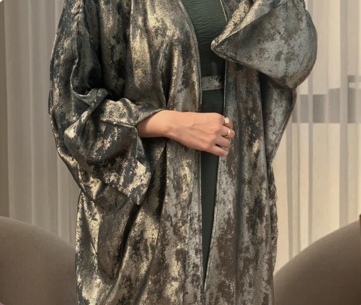 Hayah Blush Green 4-Piece Abaya Set