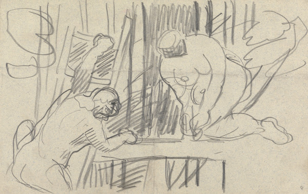 Cave of the Golden Calf Study of a Tree House with Primitive People 1912