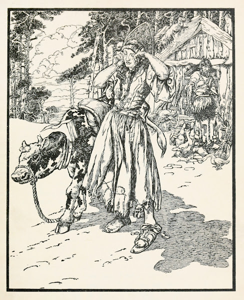 The girl drove the heifer out to graze 1916
