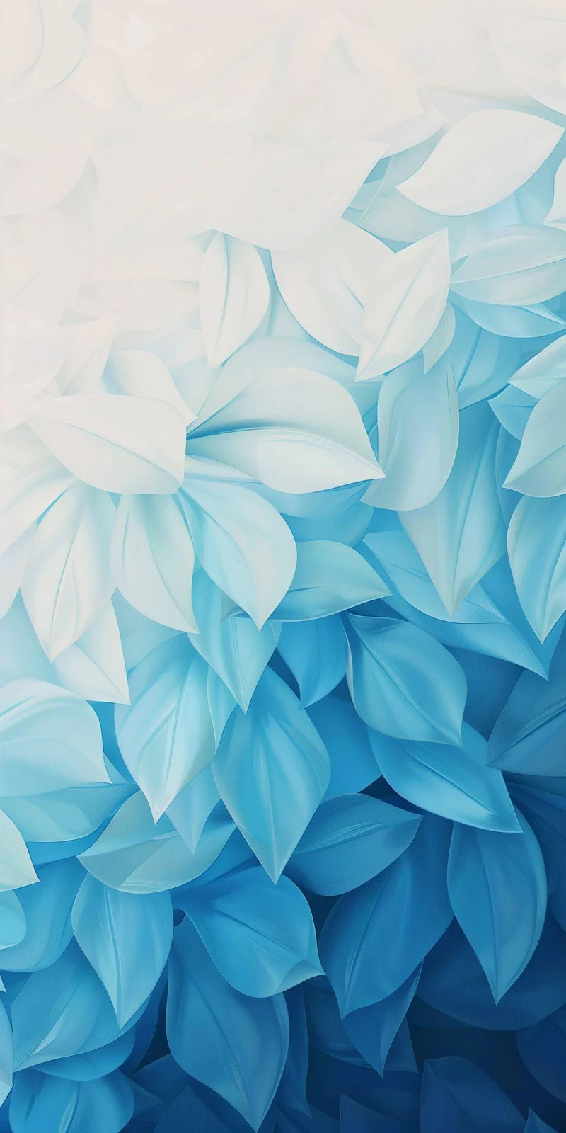 Abstract Blue Leaf Pattern - Digital Illustration Full HD iPhone Wallpaper (1080x2160)