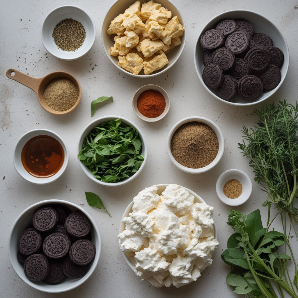 Ingredients for Healthy No-Bake Oreo Cheesecake Bites Recipe – Easy & Guilt-Free Dessert