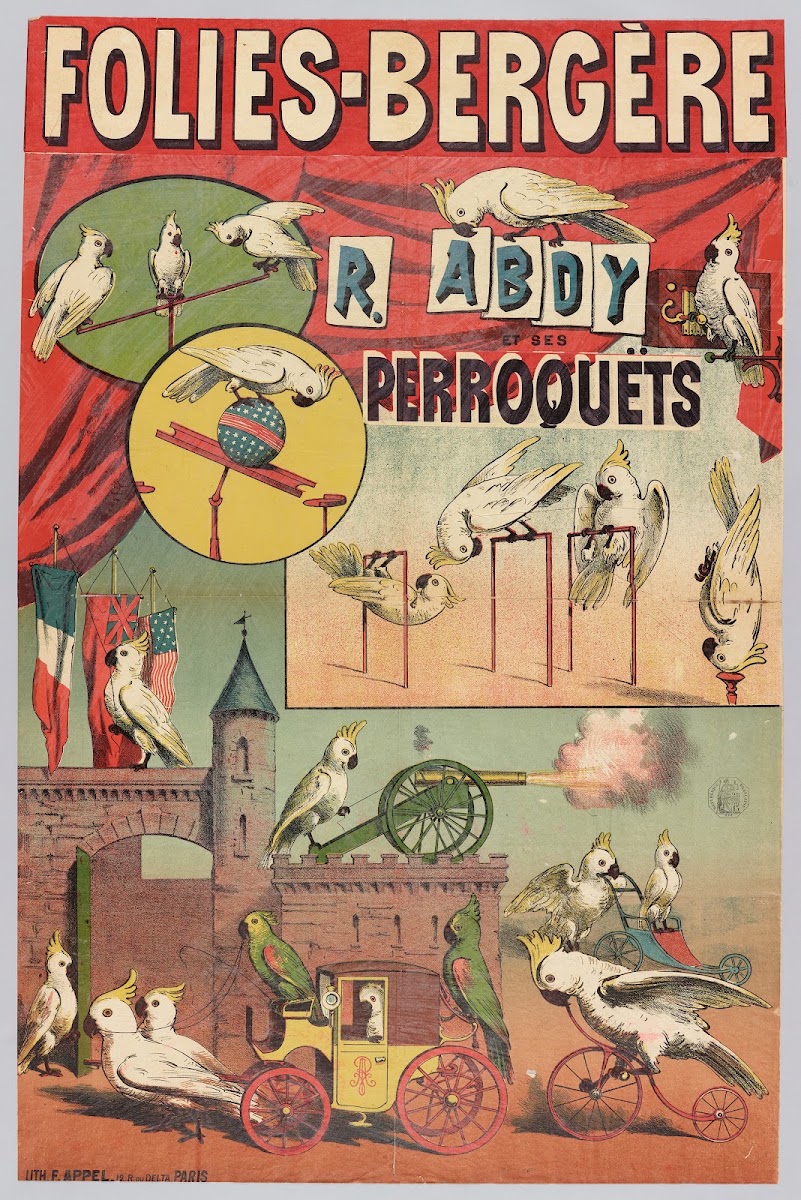 Folies Bergere R Abdy Et Ses Perroquets 1880 1890