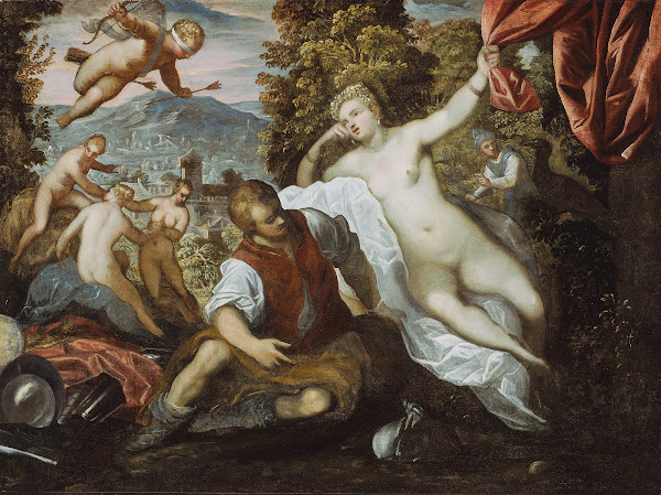 Venus and Mars with Cupid and the Three Graces in a Landscape 1590 95