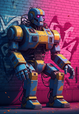 Cyberpunk Alley Robot