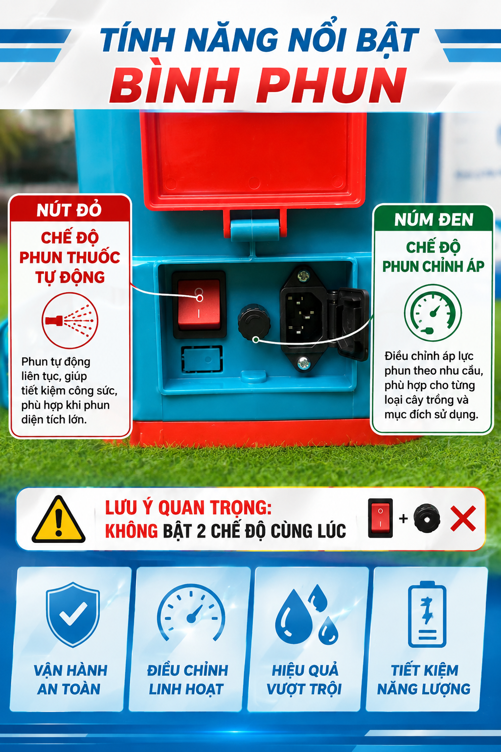 Bình phun thuốc chạy pin - DEWOO DW20C1S -20L - 1 bơm  thumbnail 6