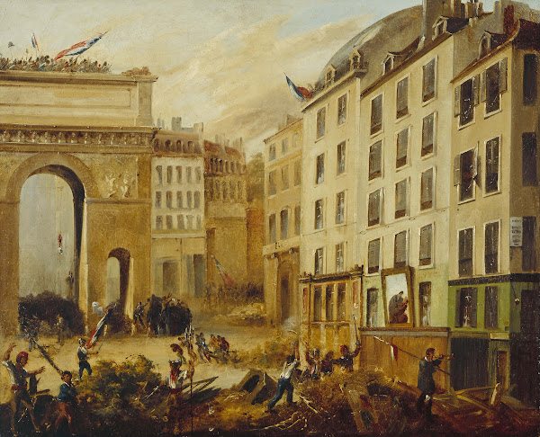 Scène de combat à la porte Saint Martin le 28 juillet 1830 1830