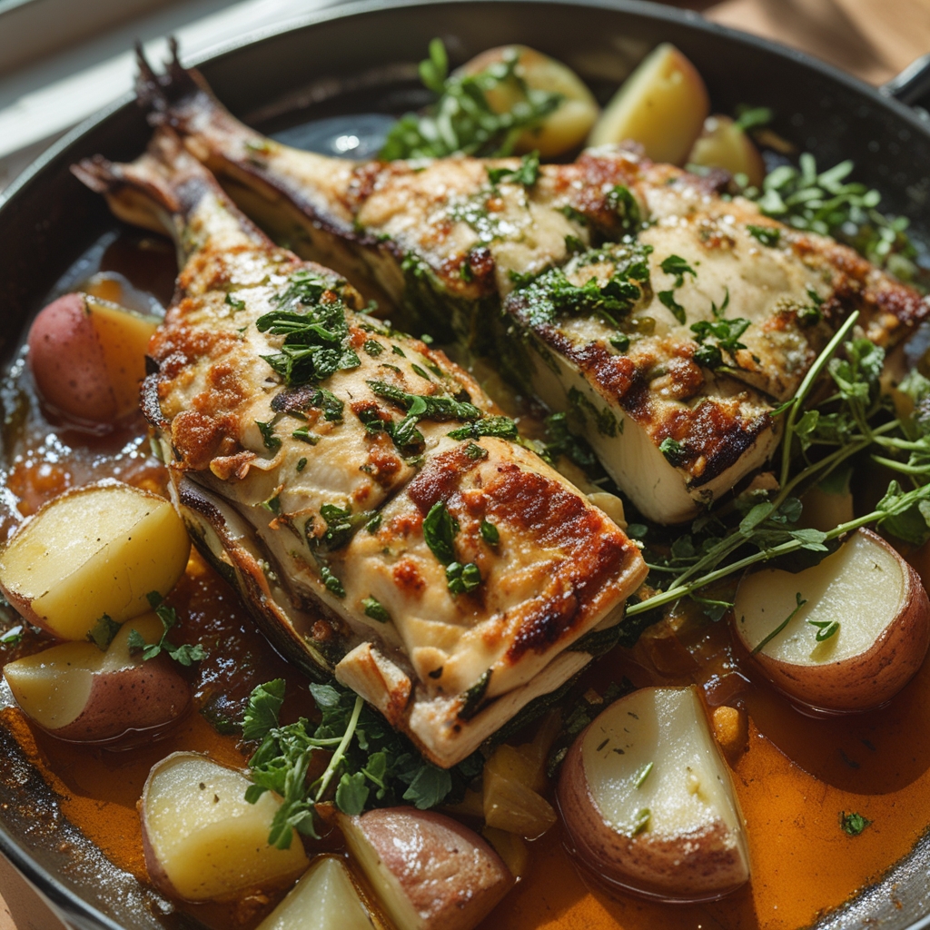 Easy Oven Mediterranean Branzino With Potatoes And Veggies – Quick, Flavorful Dinner finished