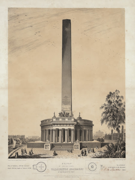 Design of the original Washington Monument 1847