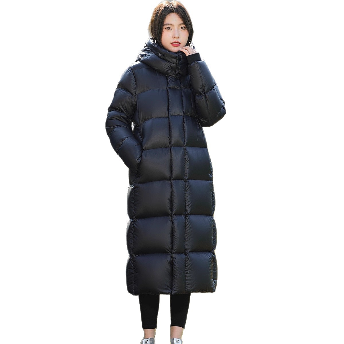 Long Unisex Down Jacket filled with 95% White Goose Down