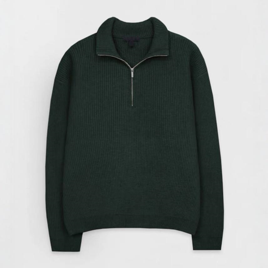 Herren Strickpullover mit Stehkragen und Reißverschluss