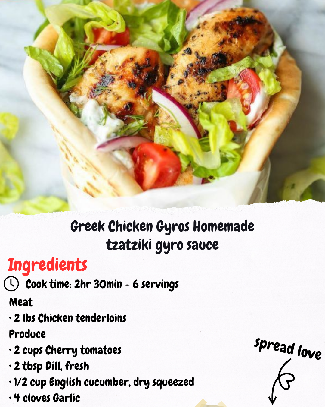 Greek Chicken Gyros Homemade tzatziki gyro sauce