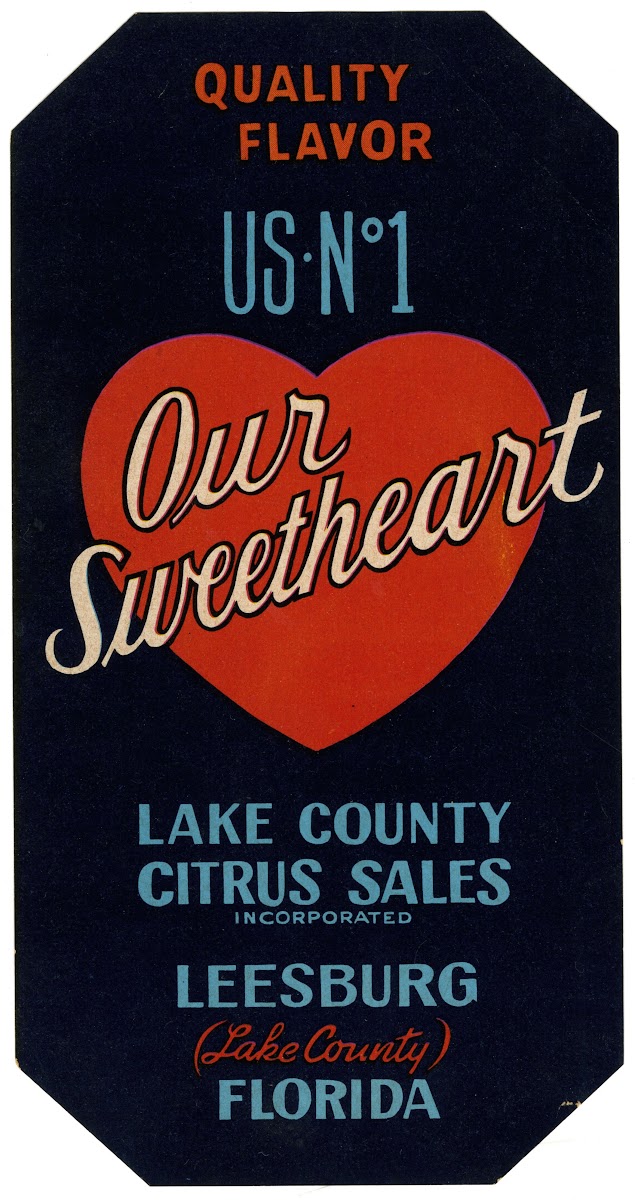 Our Sweetheart  Black Label Citrus Label 1940s